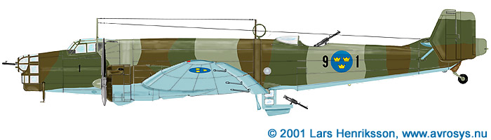 Swedish Air Force Bomber B 3 - Junkers Ju86K