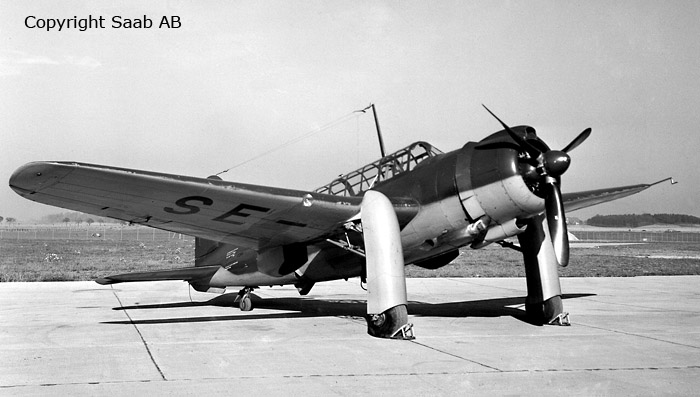  Swedish Air Force Bomber Aircraft SAAB B 17 as target tug.