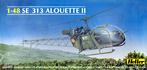 Heller plastic model kit of SE.313 Alouette II, in Sweden military helicopter HKP 2. Scale 1:48.