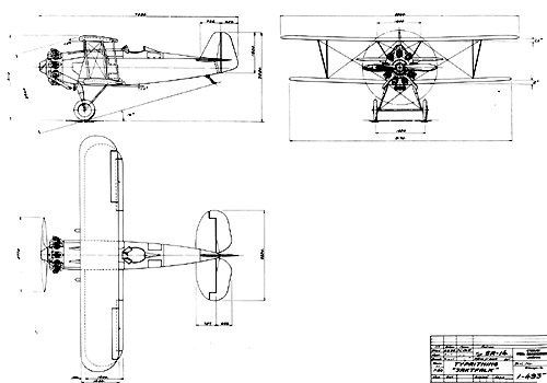 Orginal drawing of Swedish Air Force Fighter Aircraft J 5 Svenska Aero Jaktfalken