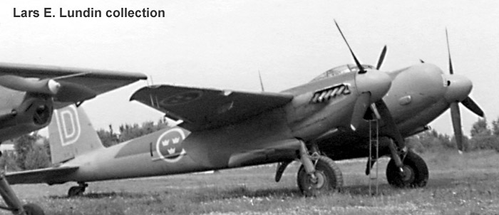 Swedish Air Force Night Fighter Aircraft J 30 de Havilland Mosquito
