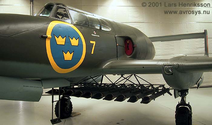 Swedish Air Force Jet Fighter SAAB J 21R, displayed at Flygvapenmuseum. Photo Lars Henriksson