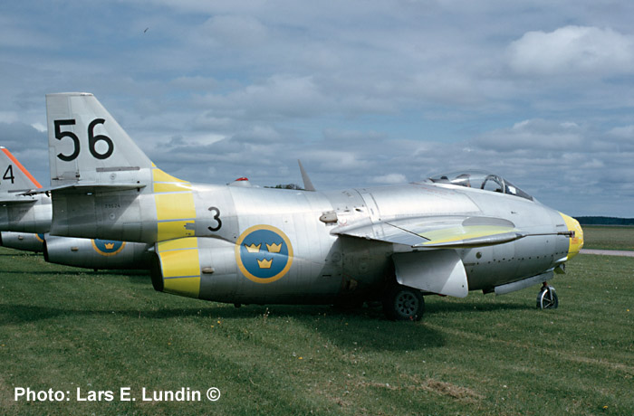 Swedish Air Force Fighter SAAB J 29F "Tunnan". Here Air Force number 29624