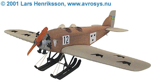 Model of Royal Swedish Navy Floatplane Trainer Heinkel HE3 Paddan