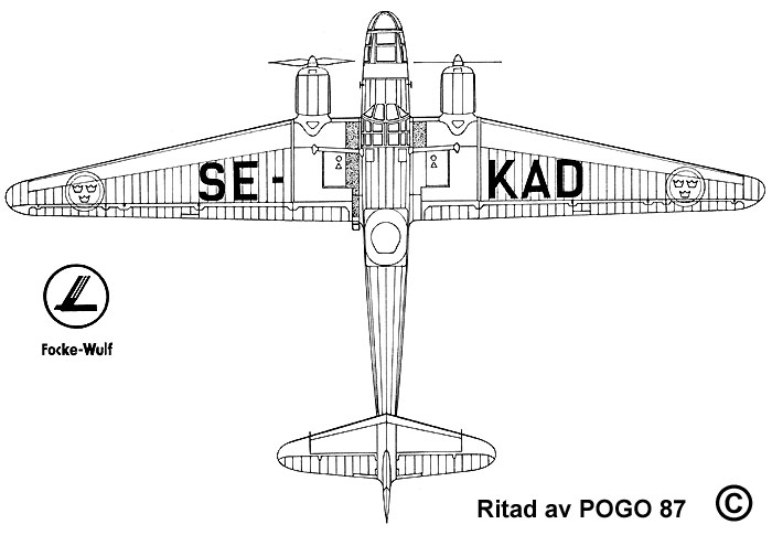 Swedish Photo Mapping Aircraft P 6 Focke-Wulf Fw 58 Weihe