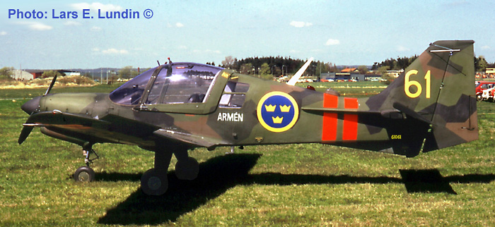 Swedish Army Aircraft FPL 61 Scottish Aviation Bulldog. Photo Lars E. Lundin 