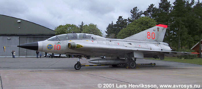 Swedish Air Force trainer aircraft SK 35C SAAB Draken