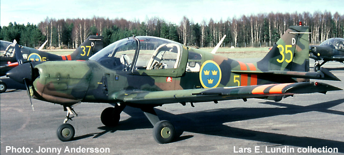 Swedish Air Force Trainer Aircraft SK 61 Scottish Aviation / Beagle Bulldog