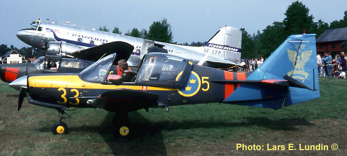 Swedish Air Force Trainer Aircraft SK 61 Scottish Aviation / Beagle Bulldog