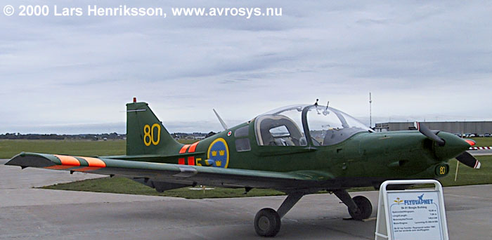 Swedish Air Force Trainer Aircraft SK 61 Scottish Aviation / Beagle Bulldog