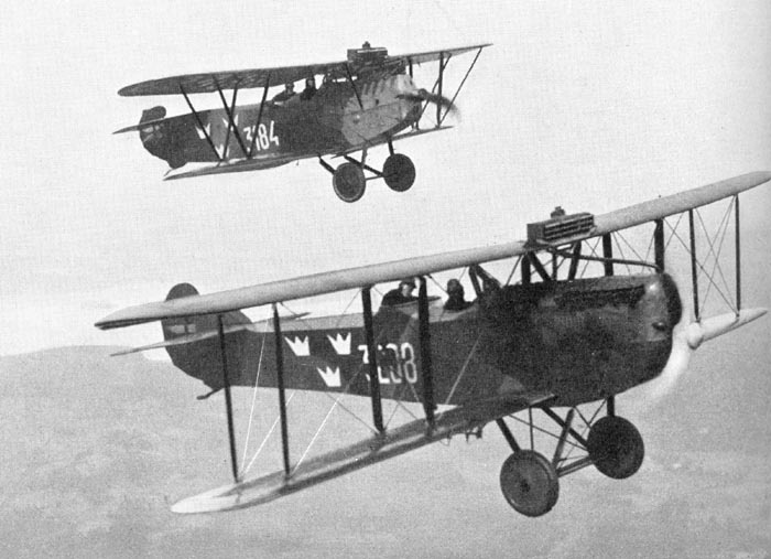 Swedish Army Aviation Company Reconnaissance Aircraft S21 and Fighter Aircraft Phönix Dront