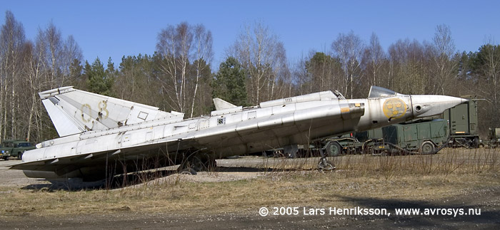 SAAB S 35E 35908 now used for rescue training at Swedish Air Force Wing F 17 at Kallinge. Photo Lars Henriksson 2005.