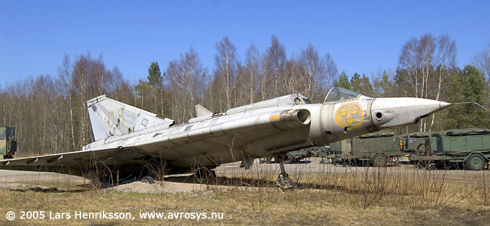 SAAB S 35E 35908 now used for rescue training at Swedish Air Force Wing F 17 at Kallinge. Photo Lars Henriksson 2005.