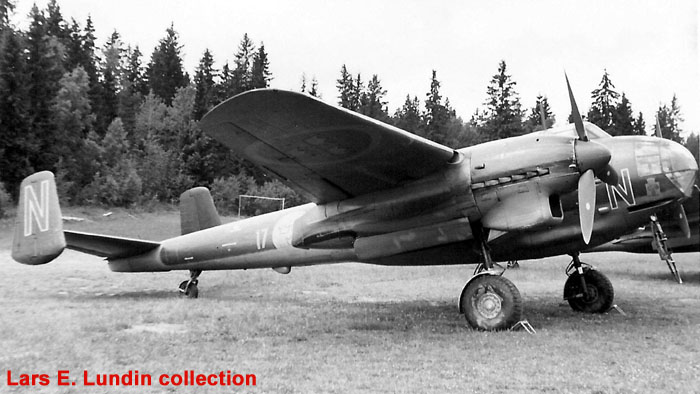 Swedish Air Force Torpedo Bomber SAAB T 18B of Wing F 17 at Kallinge / Ronneby.