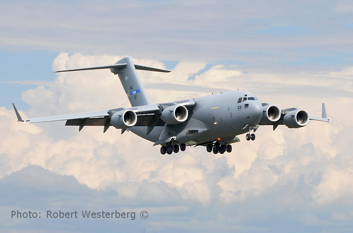 Boeing C-17A Globemaster III, Serial number 080003, of Strategic Airlift Capability. Photo  Robert Westerberg, Sweden.