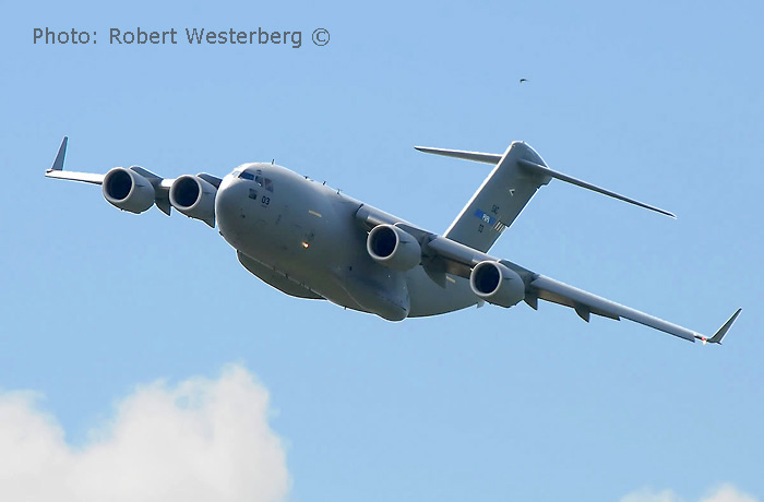 Boeing C-17A Globemaster III, Serial number 080003, of Strategic Airlift Capability. Photo  Robert Westerberg, Sweden