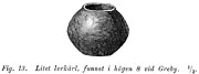 Small earthenware vessel, earlier Iron Age. Greby, Sweden. - Litet lerkrl frn Greby i Bohusln.  ldre jrnlder. Size 1702 x630 pixels.
