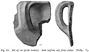 Piece of a thick earthenware vessel. Earlier Iron Age. Greby, Sweden. - Bit av tjockt lerkrl frn Greby i Bohusln.  ldre jrnlder. Size 2343 x 1381 pixels.