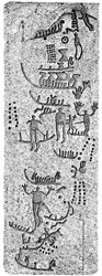 Rock carving from the Bronze Age. Brastad, Sweden. - Hllristning frn bronsldern i Brastad, Bohusln. - Size 1900 x 5100 pixels.