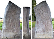 "Rökstenen", Rune Stone at Rök Church, Östergötland, Sweden. Rökstenen, runsten vid Röks kyrka, Ödeshög från 800-talet.