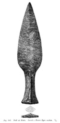 Dagger of flintstone, Norra Ryr, Lane hrad, Sweden. Stone Age. - Size 2000 x 4100 pixels.
