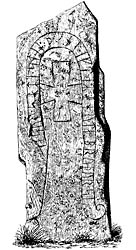 Rune Stone at Normanslid, Municipality of Tranemo, Sweden. Runsten vid Normanslid, Tranemo, Västergötland.