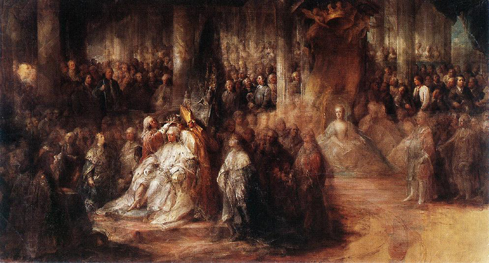 The Coronation of Gustav III of Sweden 1772. Painting by Carl Gustav Pilo.