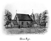 Vne-Ryr church, Sweden. Drawing from 1890. Size 3389 x 2756 pixels.