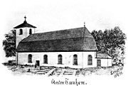 Vstra Tunhem church, Sweden. Drawing from 1895. Size 4075 x 2736 pixels.