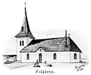 Trkrna church, Sweden. Drawing from 1901. Size 3546 x 2931 pixels.