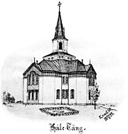 Hle-Tng church, Sweden. Drawing from 1895. Size 3031 x 3162 pixels.