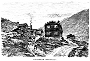 Gudbrandsdalen - Risheim at Bverdalen. Woodcut from 1882. 