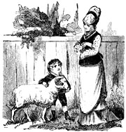 Boy, woman and ram. Sweden 19th century - Pojke, kvinna och bagge. Sverige, sent 1800-tal. Size