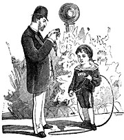 Father giving his son a coin. Sweden 19th century - 100040 