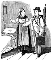 Hotel guest and maid. Sweden 19th century - 100085