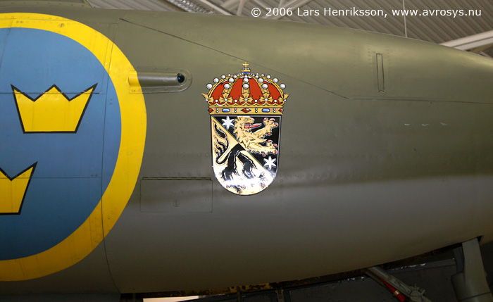 Swedish Air Force Attack Aircraft SAAB A 21-A-3 # 21364 of former Wing F 6 at Karlsborg. Now displayed at the Swedish Air Force Museum.