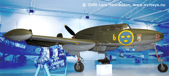 Swedish Air Force Attack Aircraft SAAB A 21-A-3 # 21364 of former Wing F 6 at Karlsborg. Now displayed at the Swedish Air Force Museum.