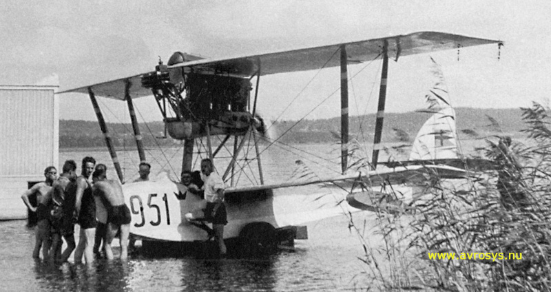 Swedish Army Aviation Hydroplane Macchi M 7 at Lake Roxen near Linköping.