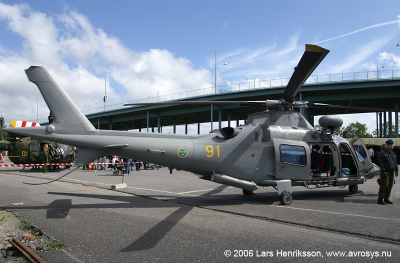 Agusta A-109 code 91 (I-POWR) in Gothenburg 2006. Photo Lars Henriksson, www.avrosys.nu 