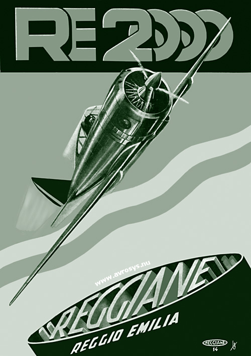 Advertisement for Reggiane Re 2000.  Photo and picture processing by Lars Henriksson,www.avrosys.nuthe Swedish aviation magazine Flygning in 1942