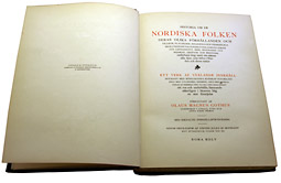 Title page of "Historia om de nordiska folken", Sweden 1909. Klick for larger image.
